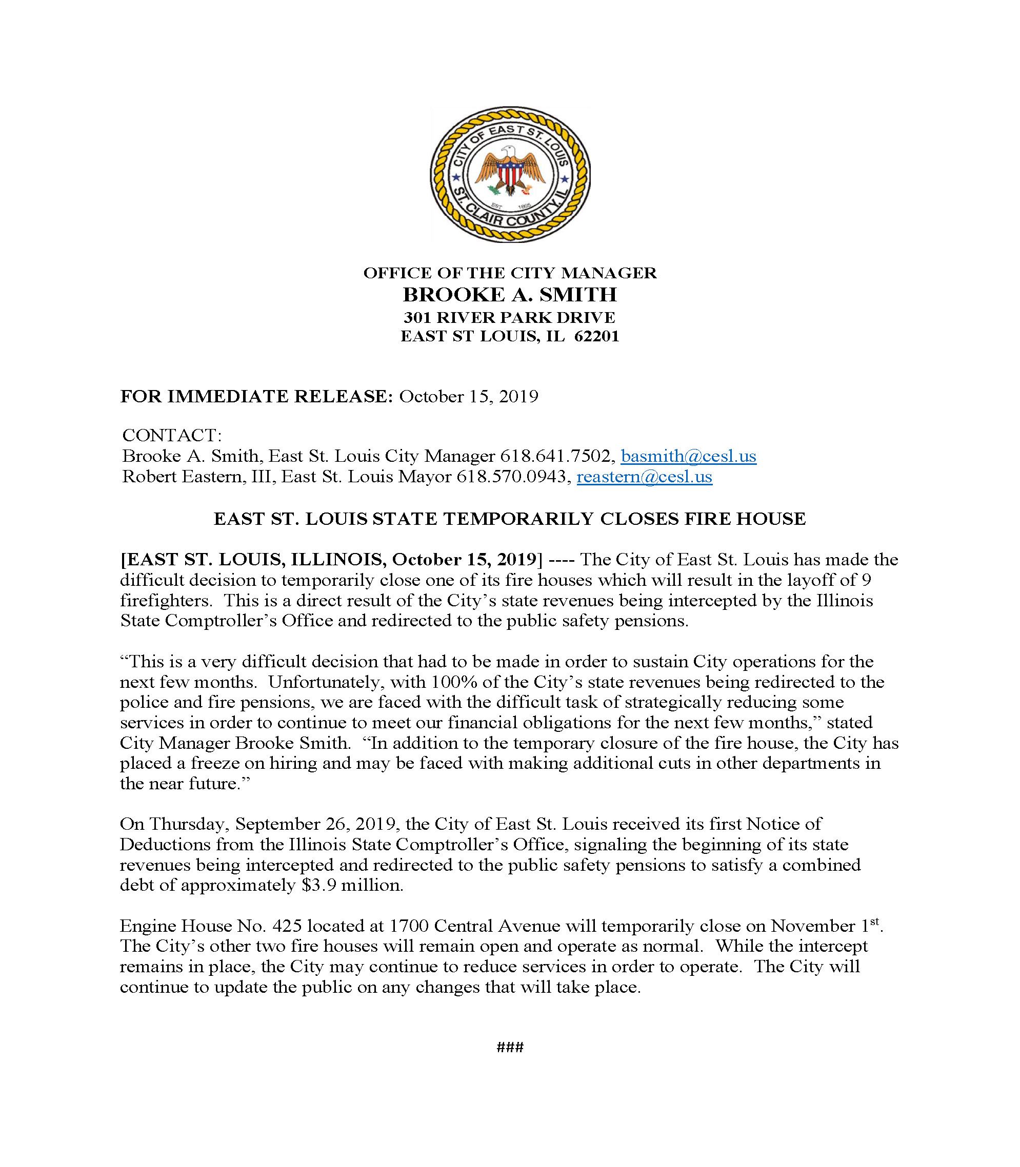 Layoff Press Release 