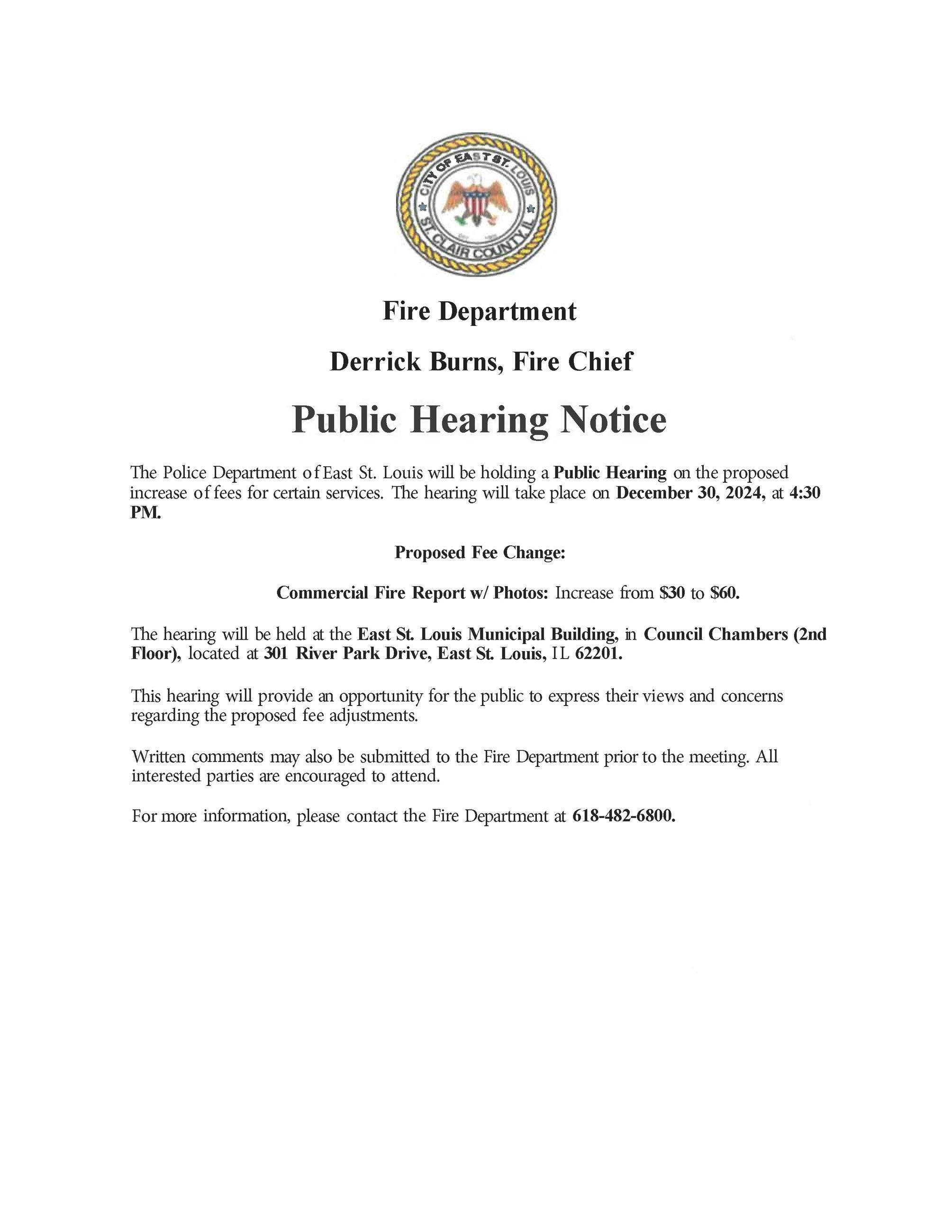 Fire Public Hearing Notices